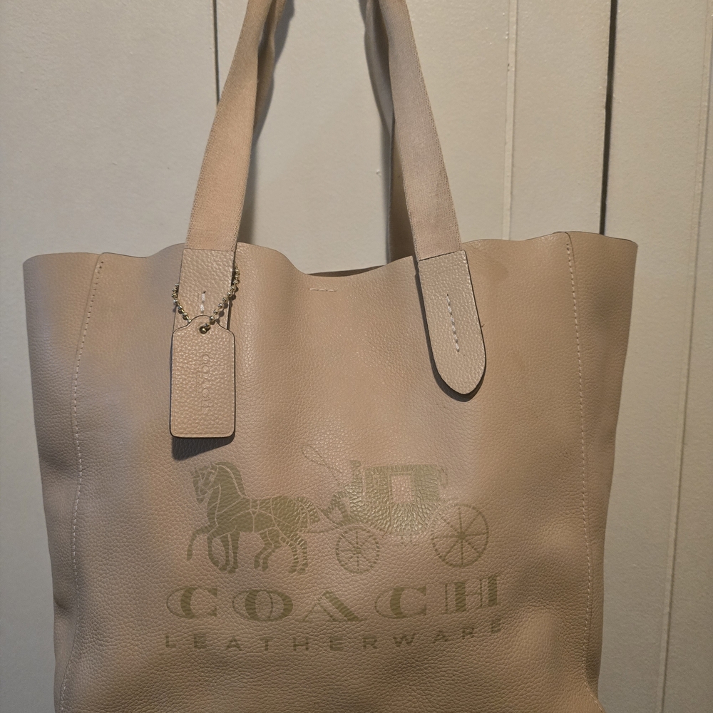 Coach Tan Leather Tote Bag